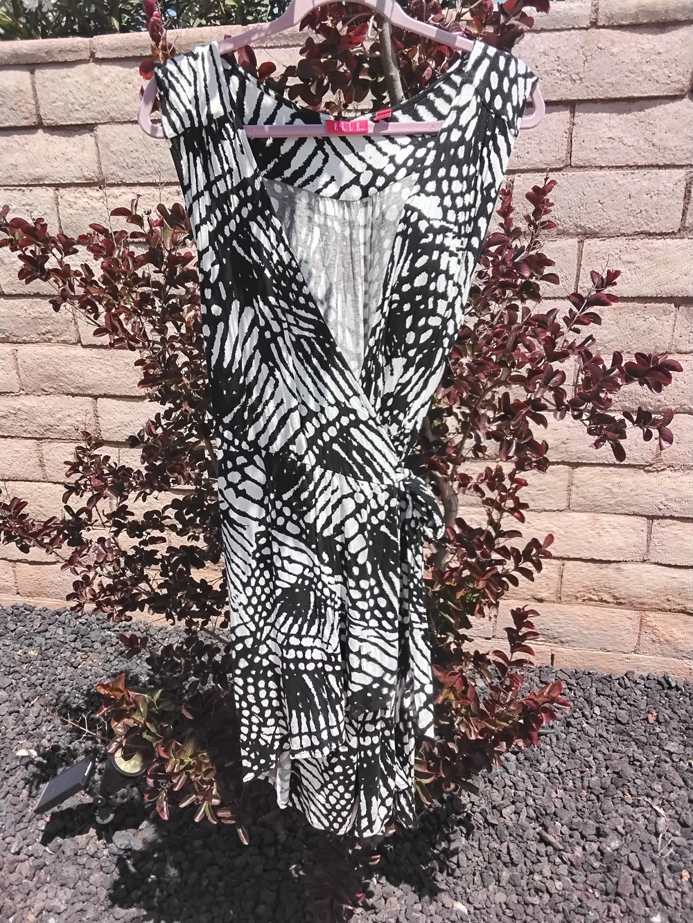 Elle Black and White Wrap Mini Dress